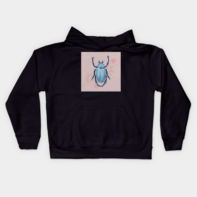 Blue Beetle Kids Hoodie by artbyemuu